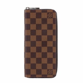 Louis Vuitton Damier Zippy Wallet Vertical Round Ebene Long N61207