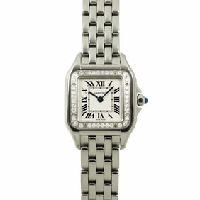 Cartier Panthere de SM W4PN0007 Diamond Bezel Women's Silver Quartz Watch