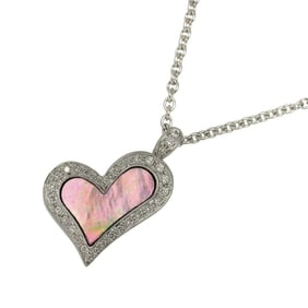 Piaget Limelight Heart Shell Diamond Necklace, 42cm, K18 WG White Gold 750