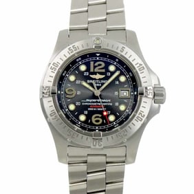Breitling Superocean Steelfish A17390 Men's Watch with Date Display, Black, Automatic Movement