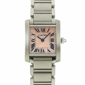 Cartier Tank Francaise SM W51028Q3 Women's Pink Shell Quartz Watch