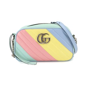 Gucci GG Marmont Quilted Small Chain Shoulder Bag in Multicolored Leather (447632)