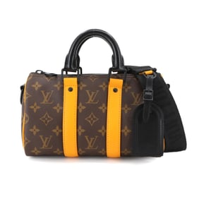 Louis Vuitton Monogram Macassar Keepall Bandouliere 25 2-way Hand/Shoulder Bag in Saffron (M46687)
