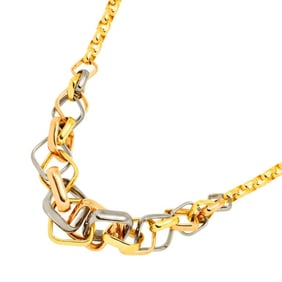 Cartier Trinity Cushion Necklace, 43cm, in 18K Yellow Gold, 750 White and Gold.