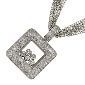 Chopard Happy Diamond Necklace, 51cm, K18 WG White Gold 750 Square