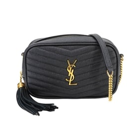 Saint Laurent Lou Chain Shoulder Bag in Black Leather (612579)