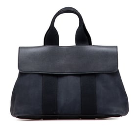 Hermes Hermès Valparaiso PM Handbag in Charcoal Gray Toile Chevron Leather for Women