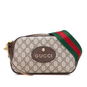 Gucci GG Supreme Neo Vintage Crossbody Shoulder Bag 476466 Beige Brown Leather Women's GUCCI