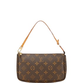 Louis Vuitton Monogram Pochette Accessoires Handbag Pouch M51980 Brown Leather Women's LOUIS VUITTON