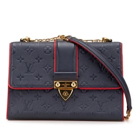 Louis Vuitton Monogram Empreinte Saint-Sulpice Chain Shoulder Bag M43394 Marine Rouge Navy Leather