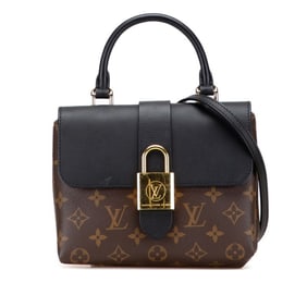 Louis Vuitton Monogram Rocky BB Handbag/Shoulder Bag, 2-Way, M44141, Brown/Black Leather, Women's,