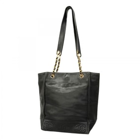 Chanel Triple Coco Chain Shoulder Bag in Caviar Skin, Black, Women's
