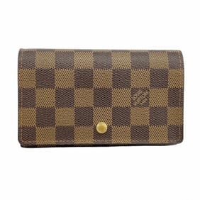Louis Vuitton Damier Portefeuille Tresor Wallet N61736 Ebene Women's