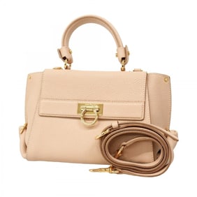 Salvatore Ferragamo Gancini Sofia Handbag in Pink Leather, 2-Way Bag for Women