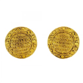 Chanel Circle Earrings, GP Plated Gold, Women's