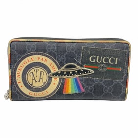 Gucci GG Supreme Long Wallet 496342 Black Men's