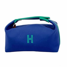 Hermes Bride A Pouch in Black Canvas and Navy for Women
