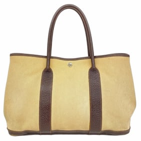 Hermes Hermès Garden PM Tote Bag in Toile Ash Brown (H Stamp) for Women