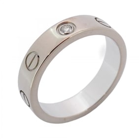 Cartier Mini Love 1PD Ring, 18K White Gold with Diamonds, #47, Women's