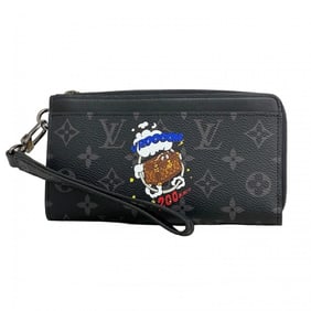 Louis Vuitton Monogram Eclipse Zippy Dragonne Long Wallet M80994 Black Men's