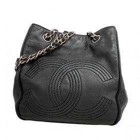 Chanel Shoulder Bag Chain Lambskin Black Women's