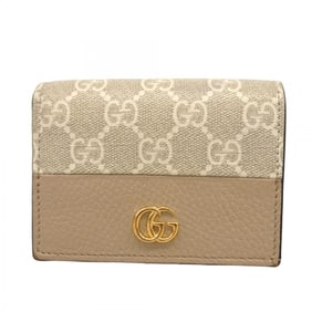 Gucci GG Marmont Supreme Wallet 658610 Leather Beige Women's