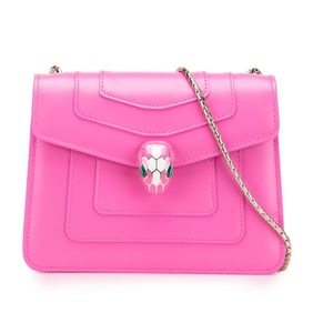 Bvlgari Serpenti Forever Chain Shoulder Bag Handbag Pink Leather Women's BVLGARI
