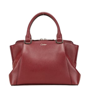 Cartier C de handbag in Bordeaux and wine red leather for women.