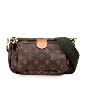 Louis Vuitton Monogram Multi Pochette Accessoires Shoulder Bag M44813 Brown Khaki Leather Women's
