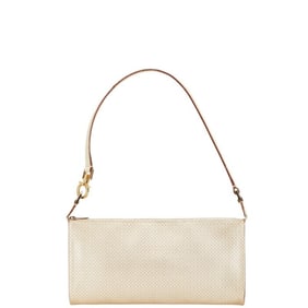 Salvatore Ferragamo Gancini handbag in beige leather for women.