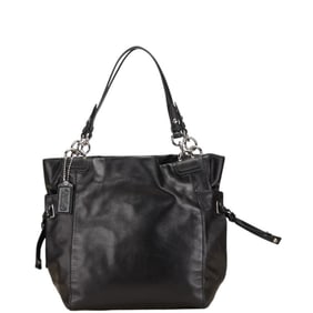 Coach Dot Lining Tote Bag Shoulder 14523 Black Leather Women's COACH
