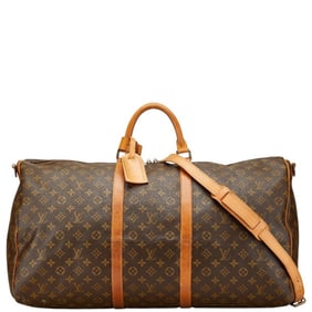 Louis Vuitton Monogram Keepall Bandouliere 60 Boston/Shoulder Bag, 2-Way, M41412, Brown Leather,