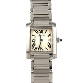 Cartier Tank Française SM W51008Q3 Stainless Steel Quartz Watch