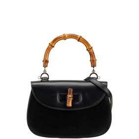 Gucci Bamboo Handbag/Shoulder Bag 2WAY 000 1951 Black/Brown Leather Women's GUCCI