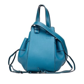 LOEWE Anagram Logo Hammock Mini Handbag/Shoulder Bag, 2-Way, Blue Leather, Women's