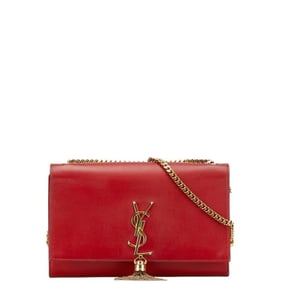 Saint Laurent Kate Medium Tassel Chain Shoulder Bag 354119 Red Leather Women's SAINT LAURENT
