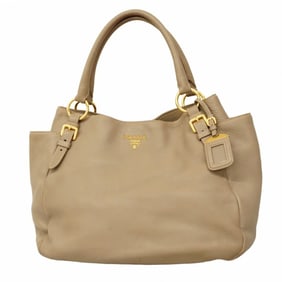 Prada tote bag in beige leather for women
