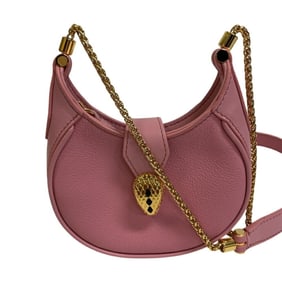 BVLGARI Serpenti Micro Chain Ellipse Shoulder Bag in Pink