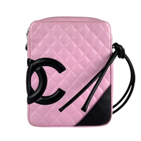 CHANEL Cambon Line Shoulder Bag in Pink, Black, and Silver, Women's, z6482