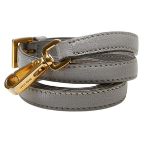 Miu Miu Miu Shoulder Strap Gray Leather Women's MIUMIU