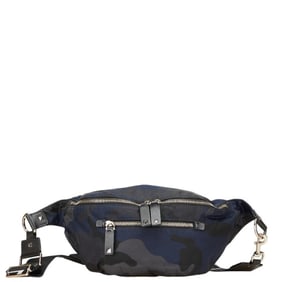 Valentino Rockstud Camouflage Waist Bag/Body Bag in Navy, Black, Gray, Nylon and Leather for Men