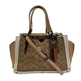 COACH 38846 2-way shoulder bag/handbag, Signature, beige, women's