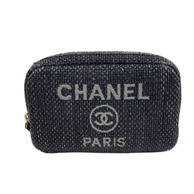 CHANEL Deauville Coco Mark Pouch, Navy, Women's