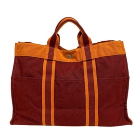 HERMES Foul Tote MM Hawaii French Festival Limited Edition 2002 Bag Orange Unisex