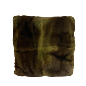 HERMES Cushion Fur Khaki Green Unisex