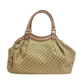 GUCCI 211944 Sukey Diamante Handbag, Beige, Women's