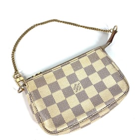LOUIS VUITTON N58010 Damier Azur Mini Pochette Accessory Chain Bag/Pouch/Handbag in Canvas, Women's,