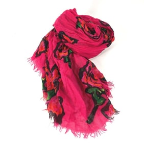 LOUIS VUITTON M72379 Shawl with Fringe, Etoile Rose Graffiti, Cashmere/Silk, Women's, Fuchsia Pink