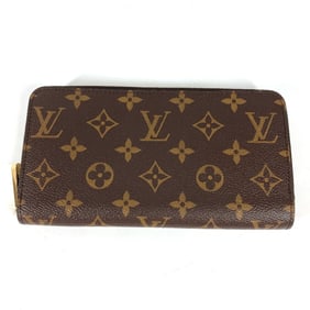 LOUIS VUITTON M42616 Monogram Zippy Wallet, Round Zip Long Canvas, Women's, Brown, Like New