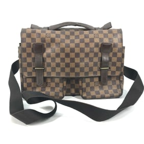 LOUIS VUITTON N42270 Damier Broadway Messenger Bag, 2-Way Shoulder Canvas, Women's, Ebene Brown